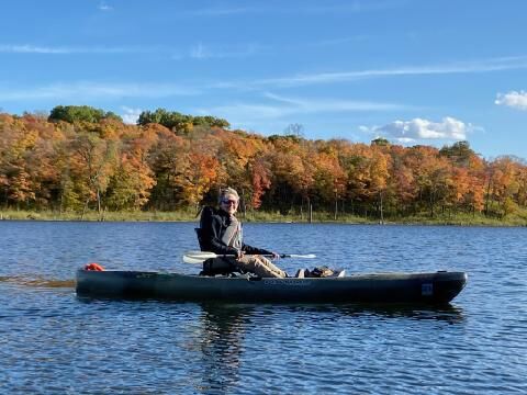 Janet Miller in kayak